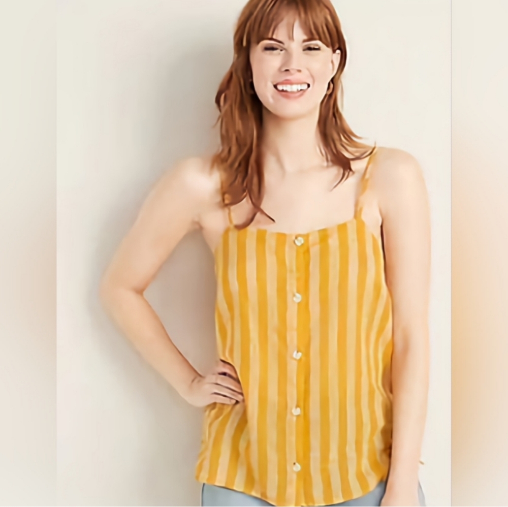 EUC Old Navy linen button down striped camisole